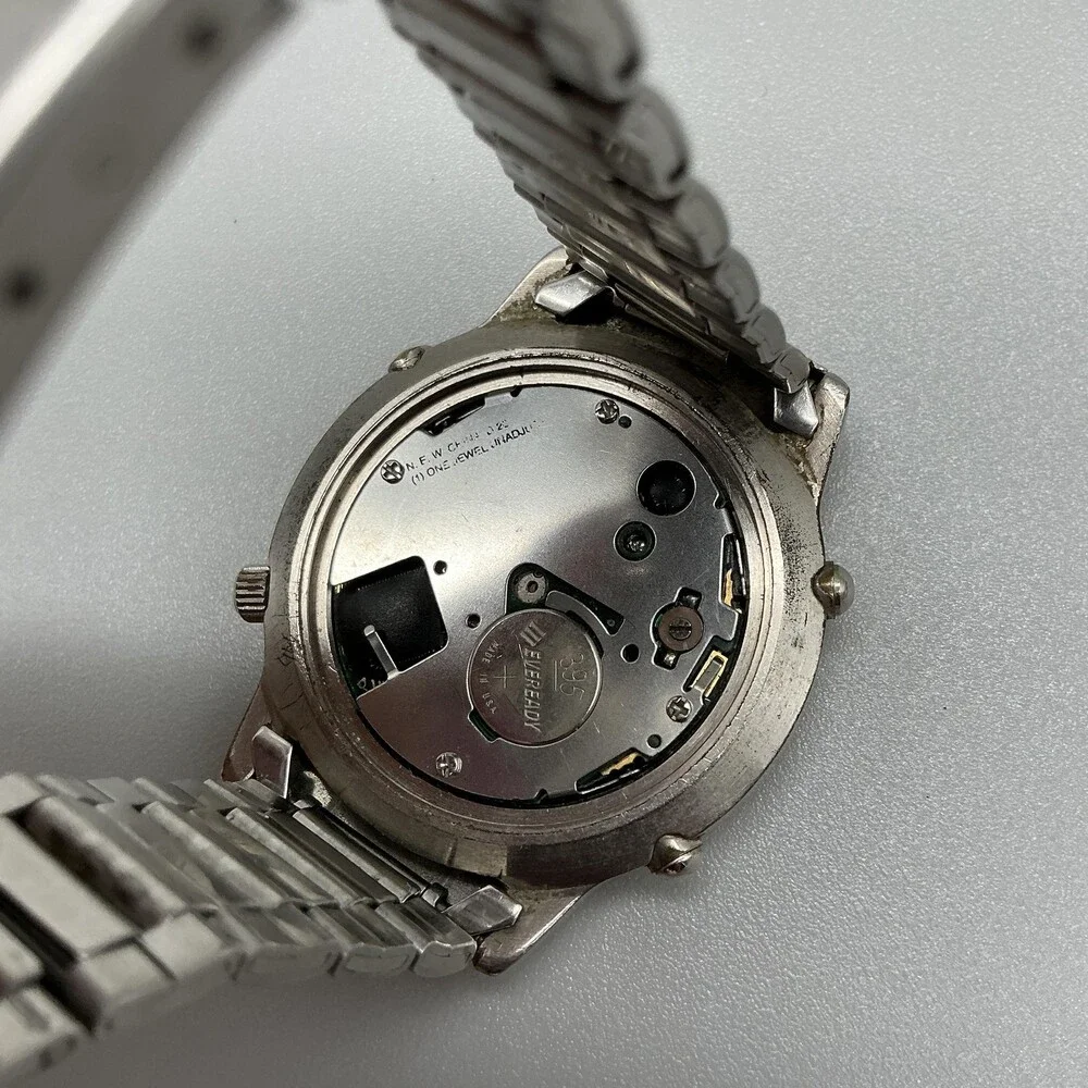 Elgin Mens Watch 40mm Black Gold Dial Chronograph NOT RUNNING FOR PARTS
